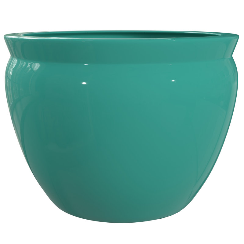14" Sky Blue Fishbowl, Turquoise, 10.5" H X 14.5" W X 14.5" D
