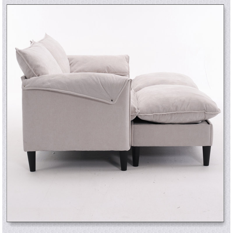Canapé convertible moderne avec rangement spacieux, sièges confortables et design polyvalent pour tout espace de vie, Beige