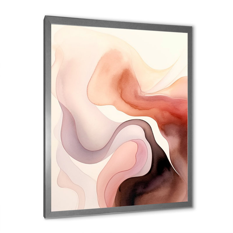 «Distant Clouds Cinnamon Infusion», impression sur toile, Cadre simple argenté, H 32 po x l 24 po x P 1 po