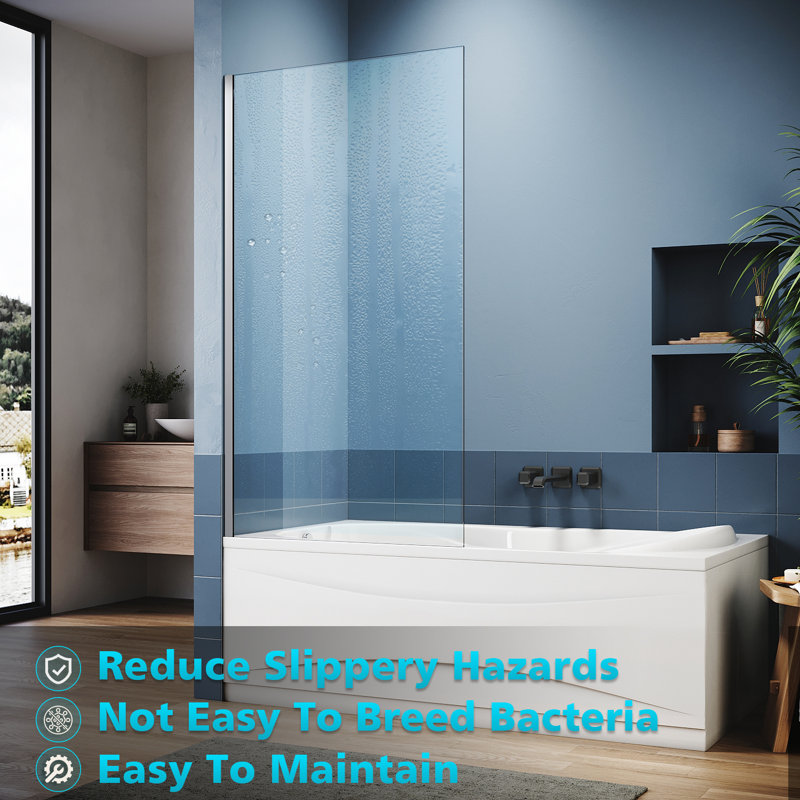 80*140*0.6cm, Silent anti-explosion bathtub  screen, Silver