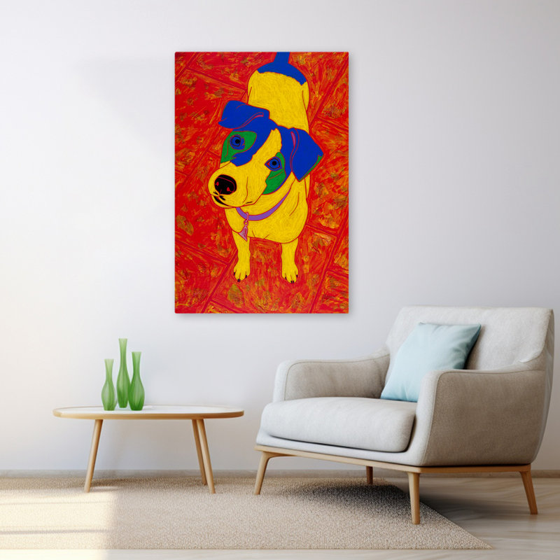 Feisty Jack Russell - Art contemporain avec chiens, H 48 po x l 32 po