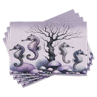 Polyester Mauve And Lavender Rectangle Placemat