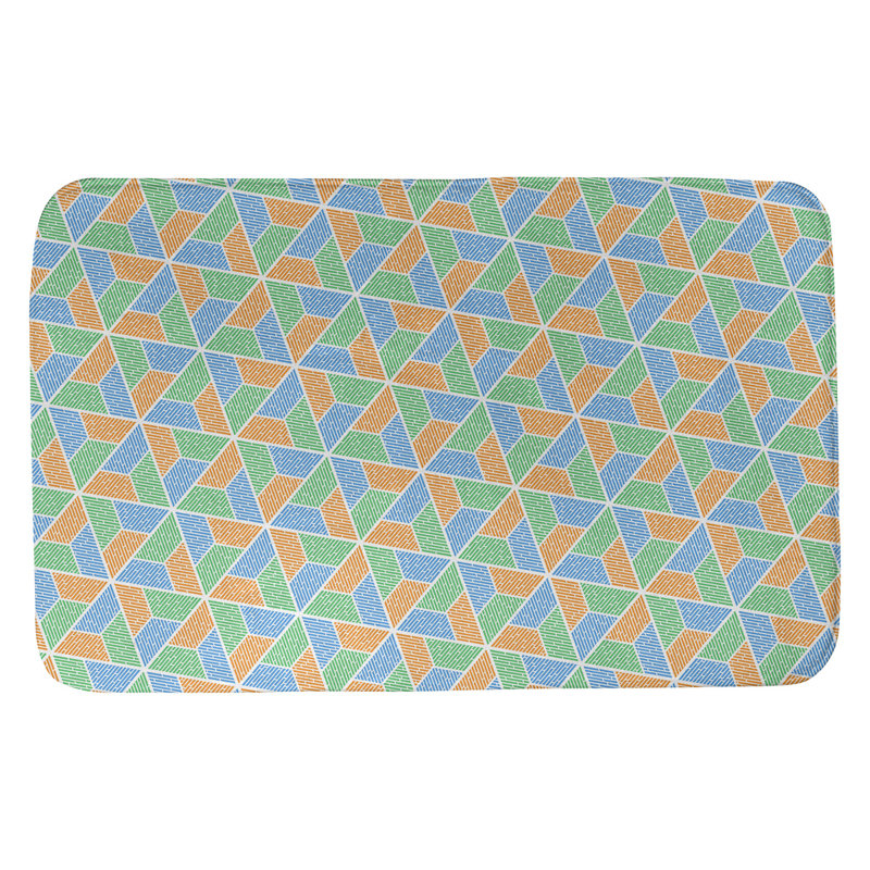 Tapis pour salle de bain katelyn elizabeth trapézoïdals, l 17 po x L 24 po, Vert / orange / bleu