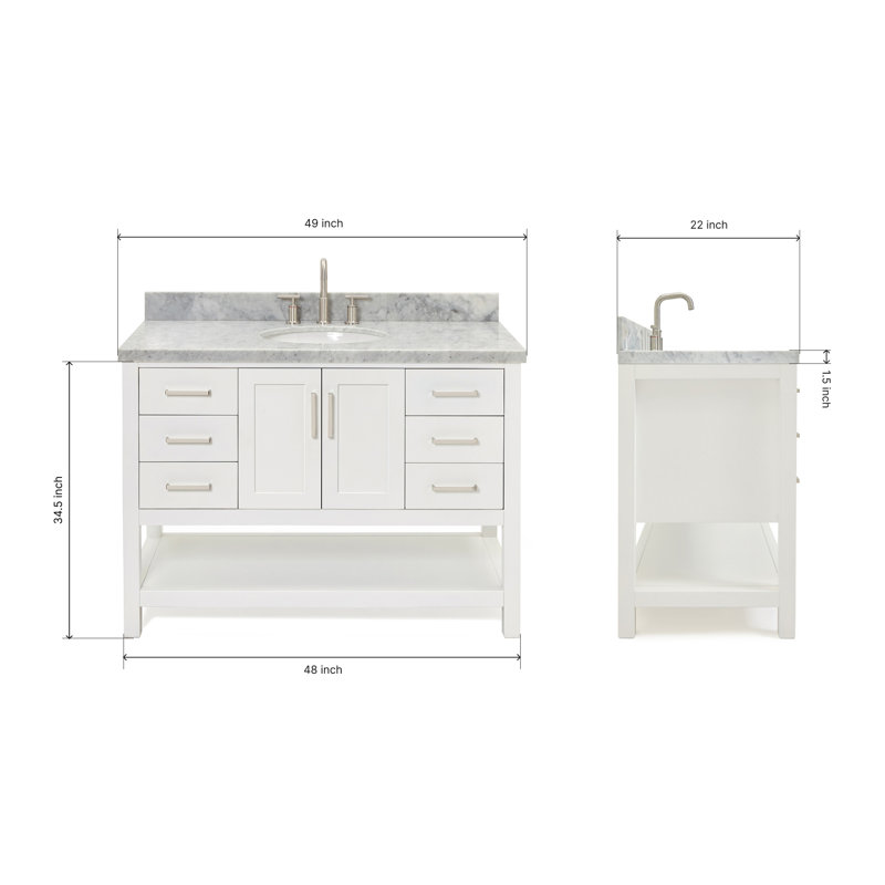 Magnolia Bath Vanity Oval Basin S049SCWOV, White, Oval
