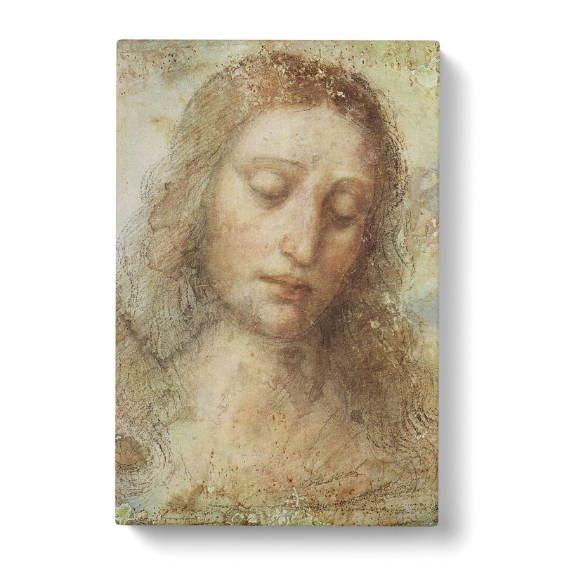 Head Of Christ by Leonardo Da Vinci - Wrapped Canvas Painting, 60cm H x 40cm W x 3cm D