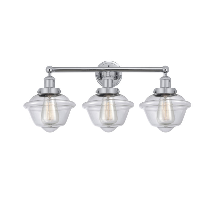 Éclairage pour meuble-lavabo à 3 lumières à intensité variable Grourke, Transparent, Chrome poli