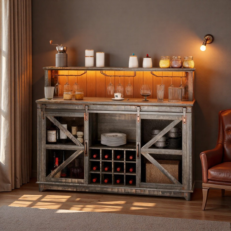 Armoire à vin Farmhouse, armoire à café, pour votre maison