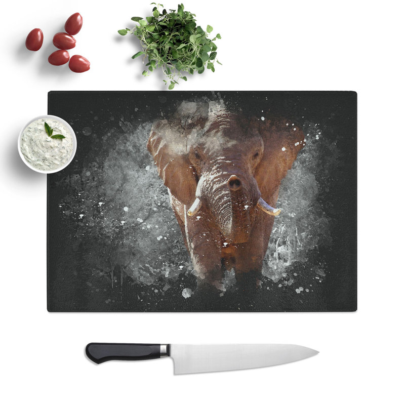 Elephant Vol.1 Paint Splash Chopping Board, 0.4cm H x 28.5cm W x 39cm L