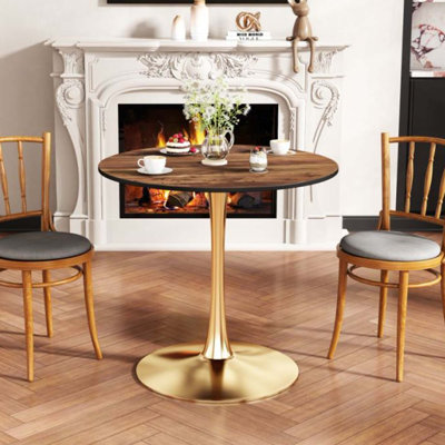 Ceballo Table Mid-century Dining Table for 4-6 people With Round Mdf Table Top, Pedestal Dining Table, End Table Leisure Coffee Table