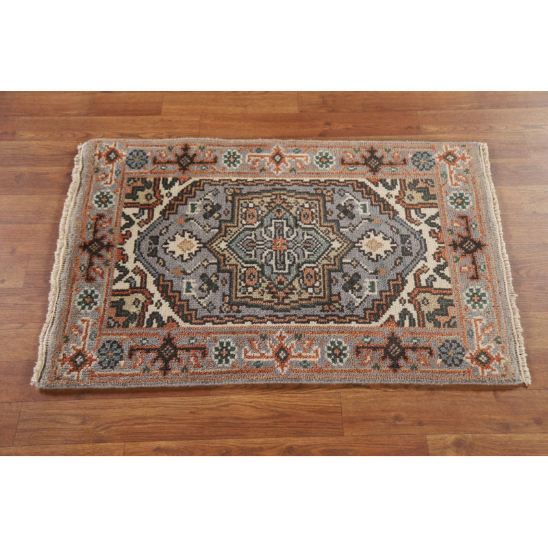 Tapis traditionnel indien gris en laine 2x3