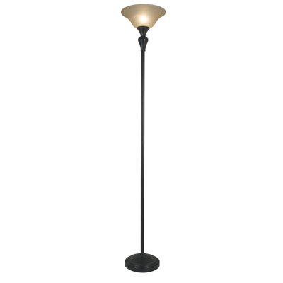 Lampe sur pied torchère sur piede 71,25" avec abat-jour en plastique Gamez