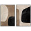 Forme Mid-Century «brun chaud et noir délavé, lignes abstraites, images murales modernes minimalistes neutres, impression sur toile encadrée 2 pièces, 16 x 24 x 2, 24 x 36 x 2-92285703-92285706-119463643