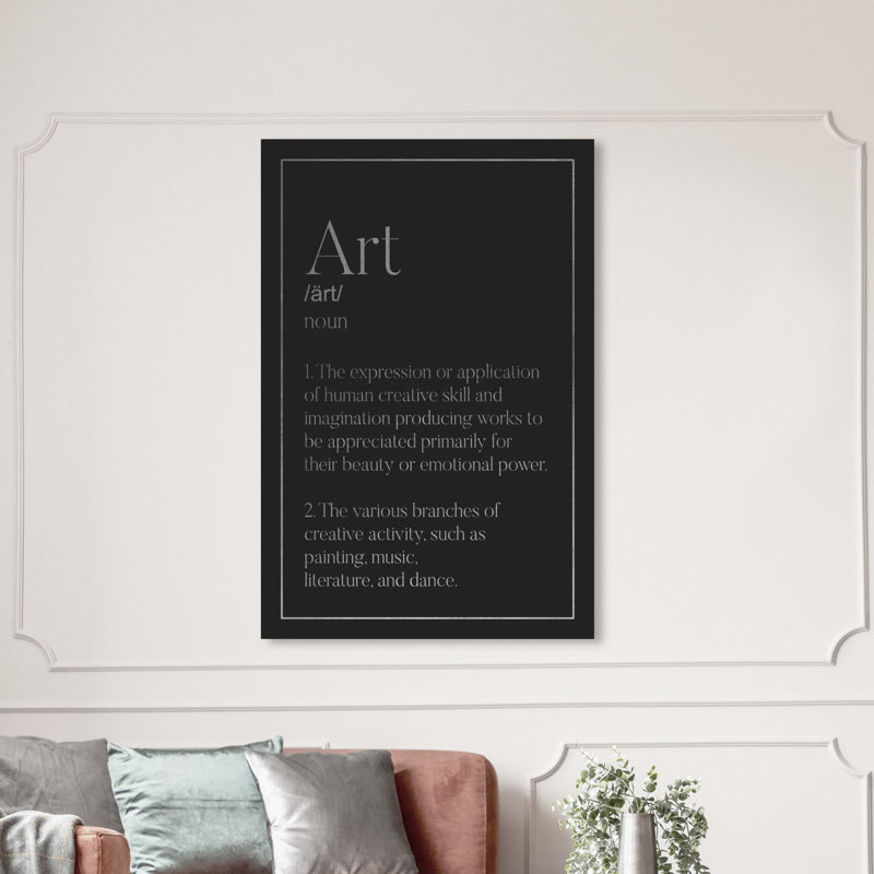 " Art Typography Silver ", 54" H x 36" W x 1.5" D