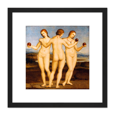 Three Graces Greek Mythology by Raphael - Single Picture Frame Painting