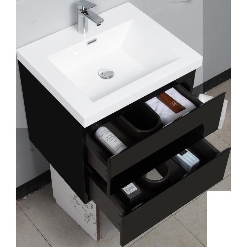 Meuble-lavabo flottant 23,63 po avec lavabo