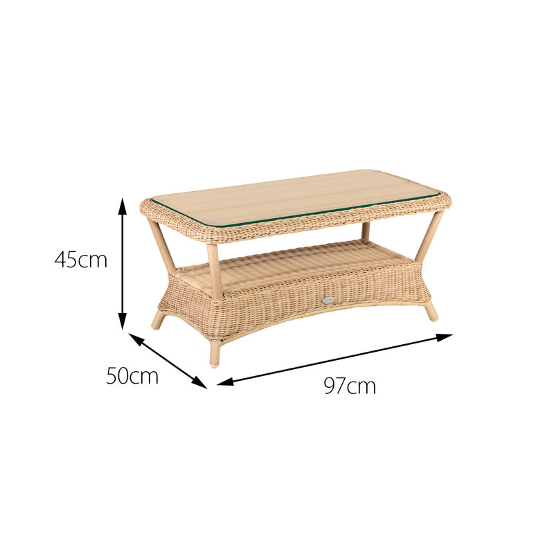Modern Rattan Coffee Table, 4 Seasons