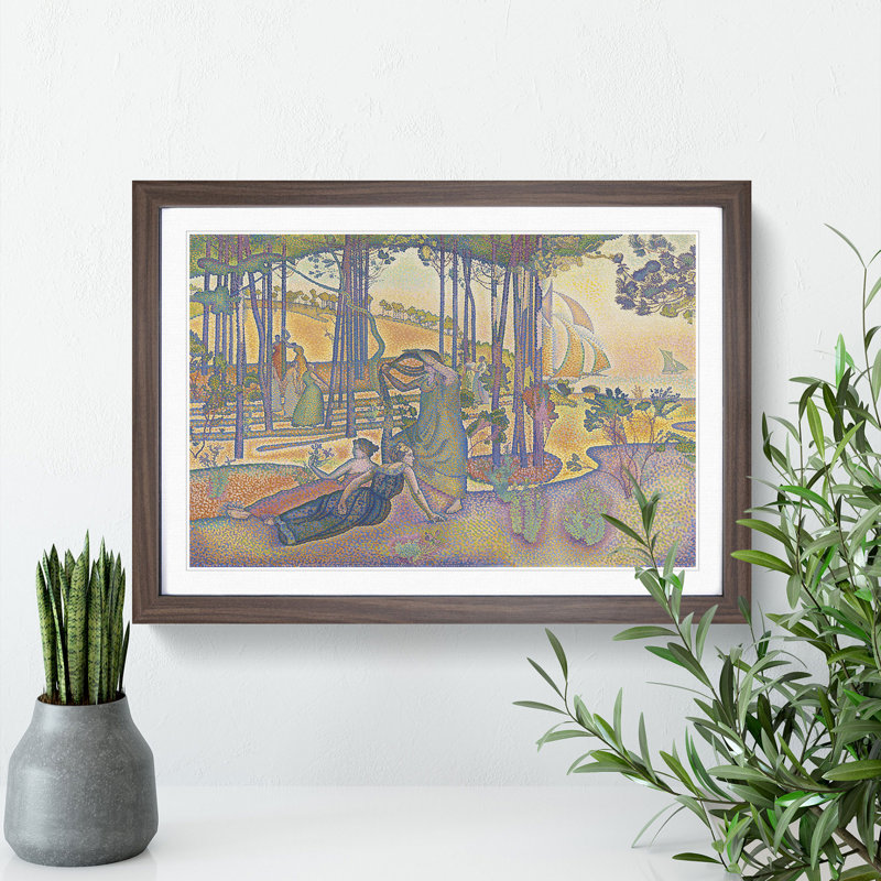 The Evening Air by Henri-Edmond Cross - Picture Frame Painting, Walnut, 48cm H x 65cm W x 2cm D