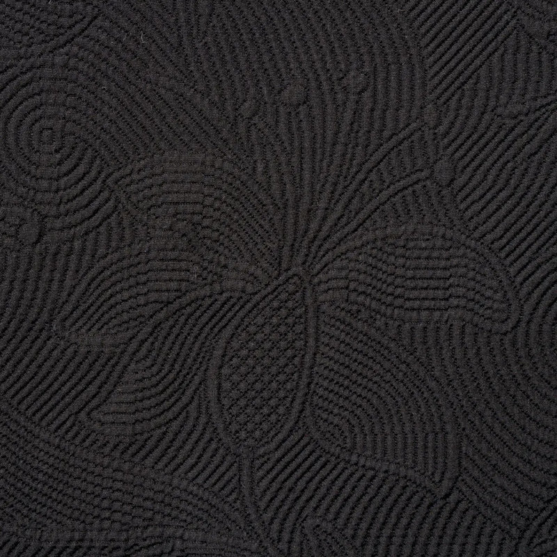 Tissu matelassé à volutes matelassées, Pitch Black