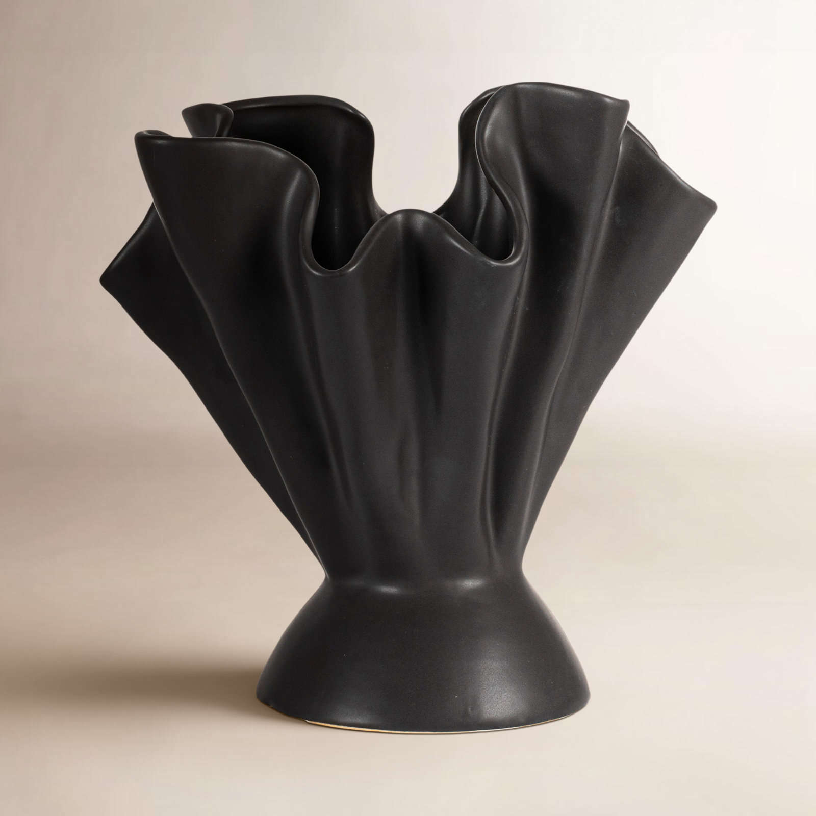 Hopewell 11.25'' Handmade Stoneware Table Vase, Matte Black