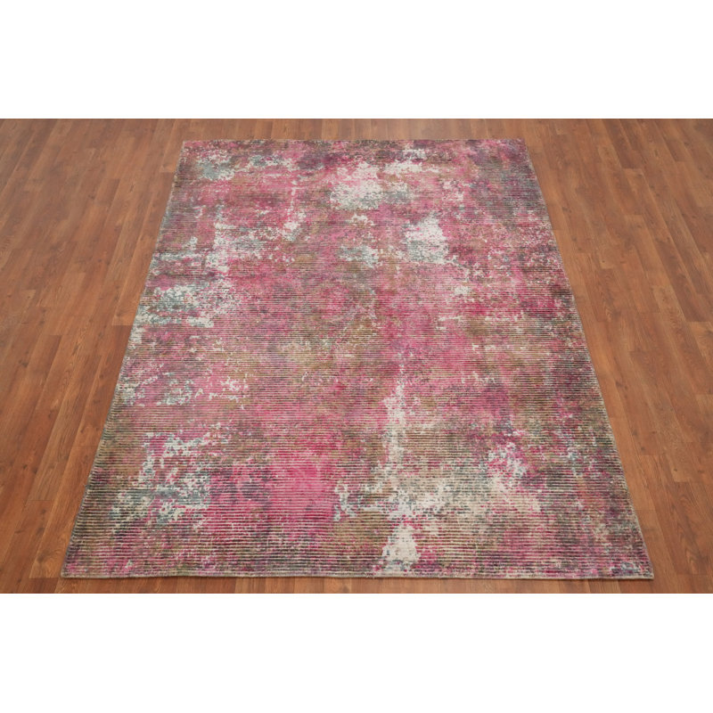 Élégant tapis abstrait effet marbre 5 x 7 pour espaces de vie modernes