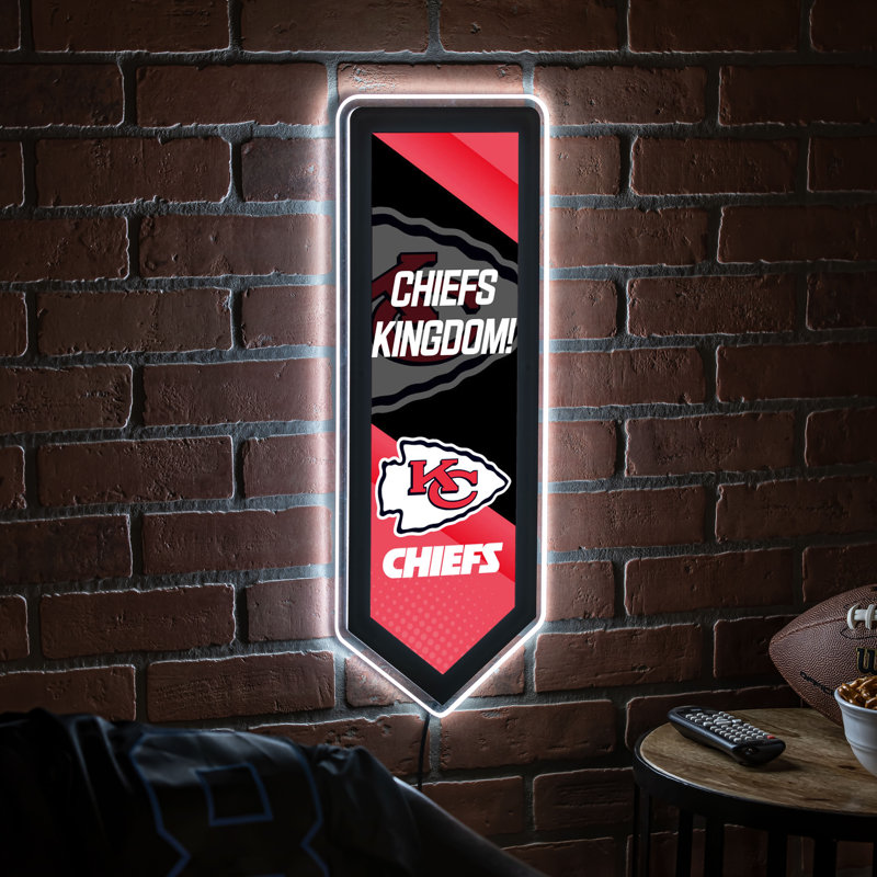 NFL LED Pennant Shaped Lighted Wall Sign, Kansas City Chiefs