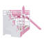 Lit simple superposé avec glissière et rangement en bois de pin massif Fairytale Castle l 76,6 po x P 106,3 po x H 72,8 po