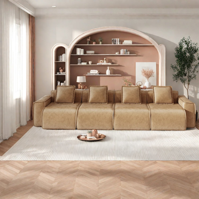 Luxueux canapés modernes en velours avec un design spacieux pour la maison