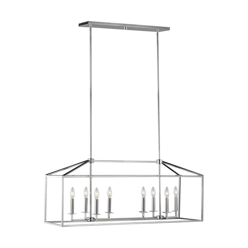 Lustre 8 lumières Ellis, Non, Chrome