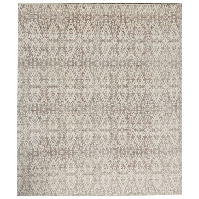 Sultanabad Wool Ikat Area Rug in Gray