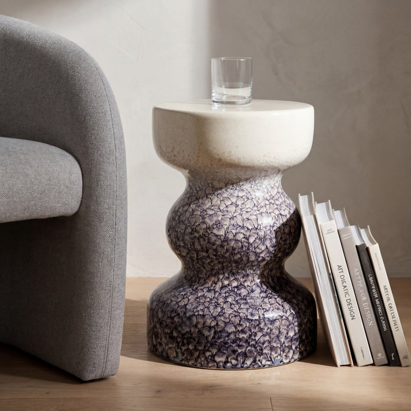 Tabouret d'appoint Gildas, Bleu
