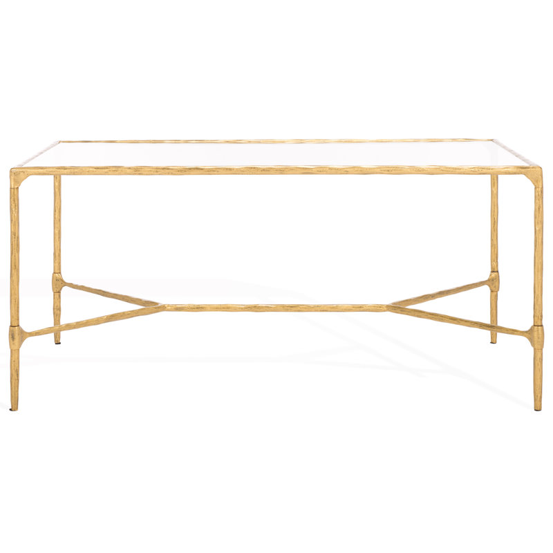 Terenna Metal And Glass Coffee Table, Brass