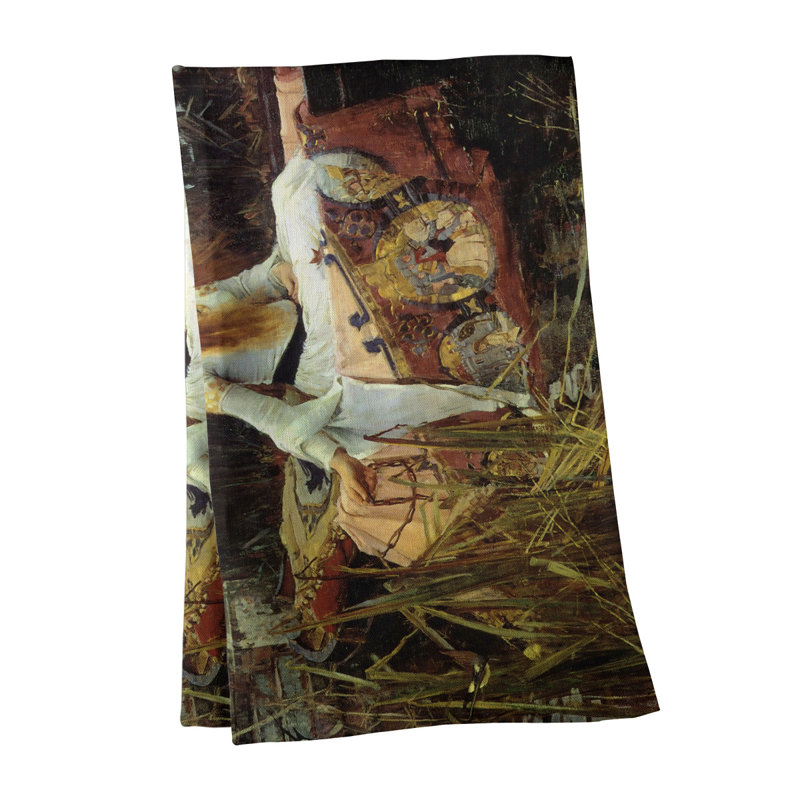 Art-Inspired Tea Towel – The Lady of Shalott Print in Cotton Poly Blend, Machine Washable, Poly Twill