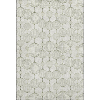 Premium Machine Washable Prisco Green Rug