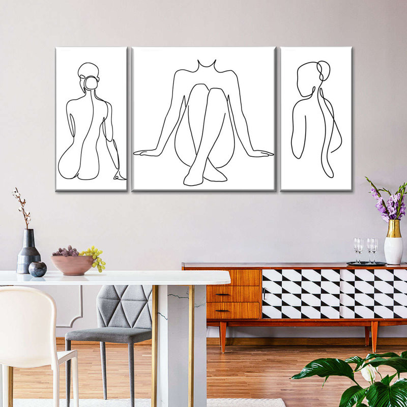 «Woman Body Silhouette», reproduction sur toile, H 18 po x l 39 po x P 1,25 po