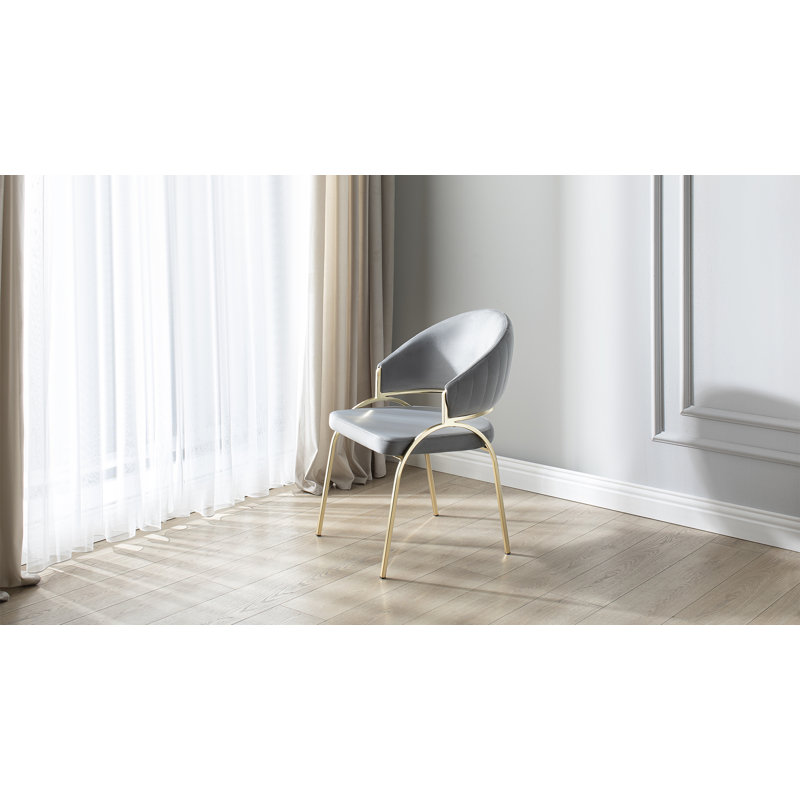 Chaise avec pieds Tehésha, Gris, Doré