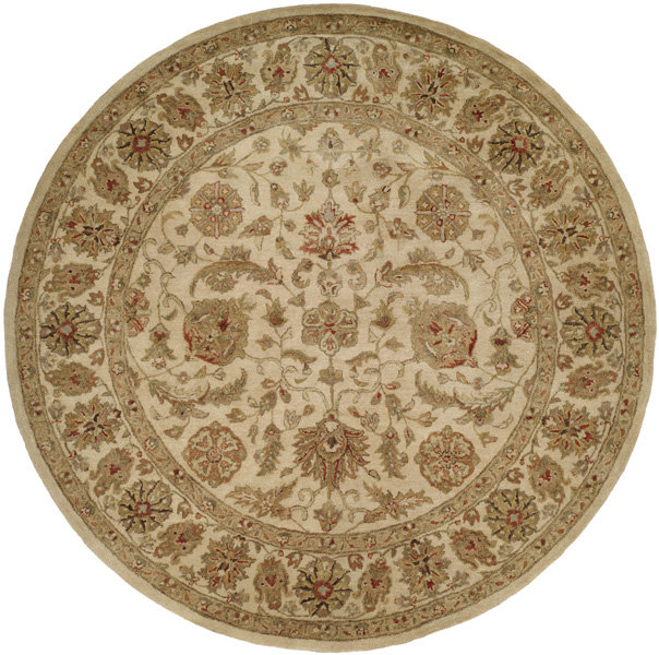 Hand Woven Wool Oriental Area Rug, Round 4'