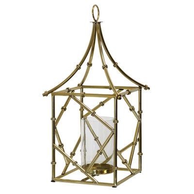 Gilded Pavilion Lantern Candle Holder - Gold