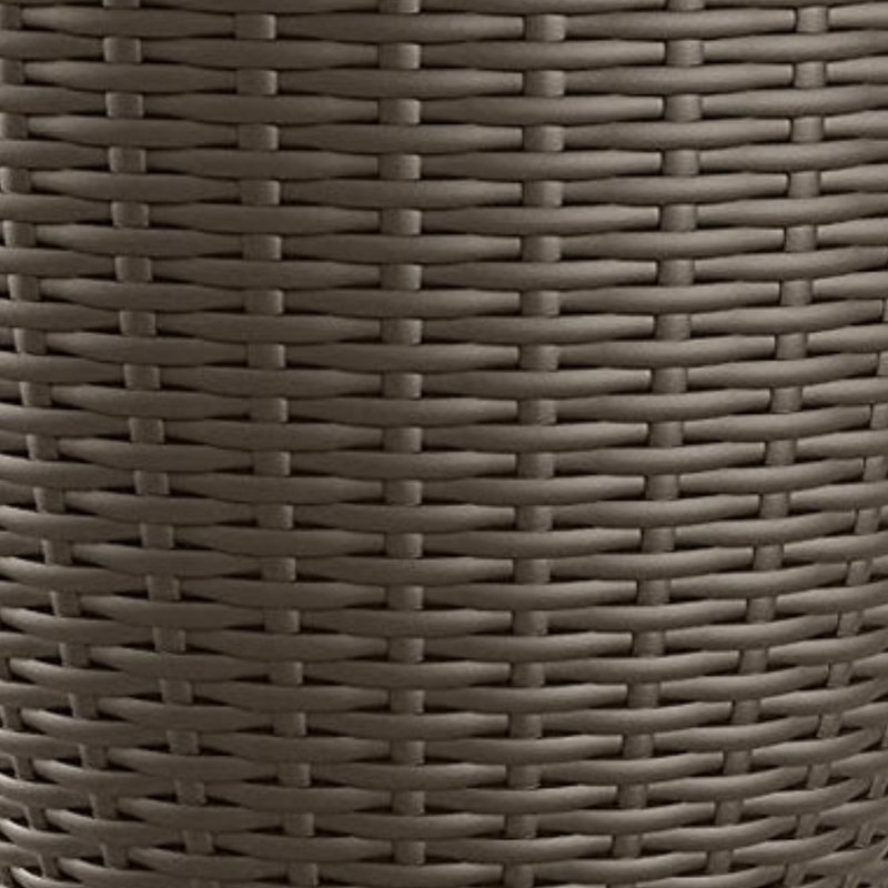 Java Brown Resin Wicker Round Indoor/Outdoor Planter Set
