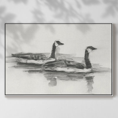«Geese Study I», toile tendue avec châssis de qualité supérieure - prête à être accrochée