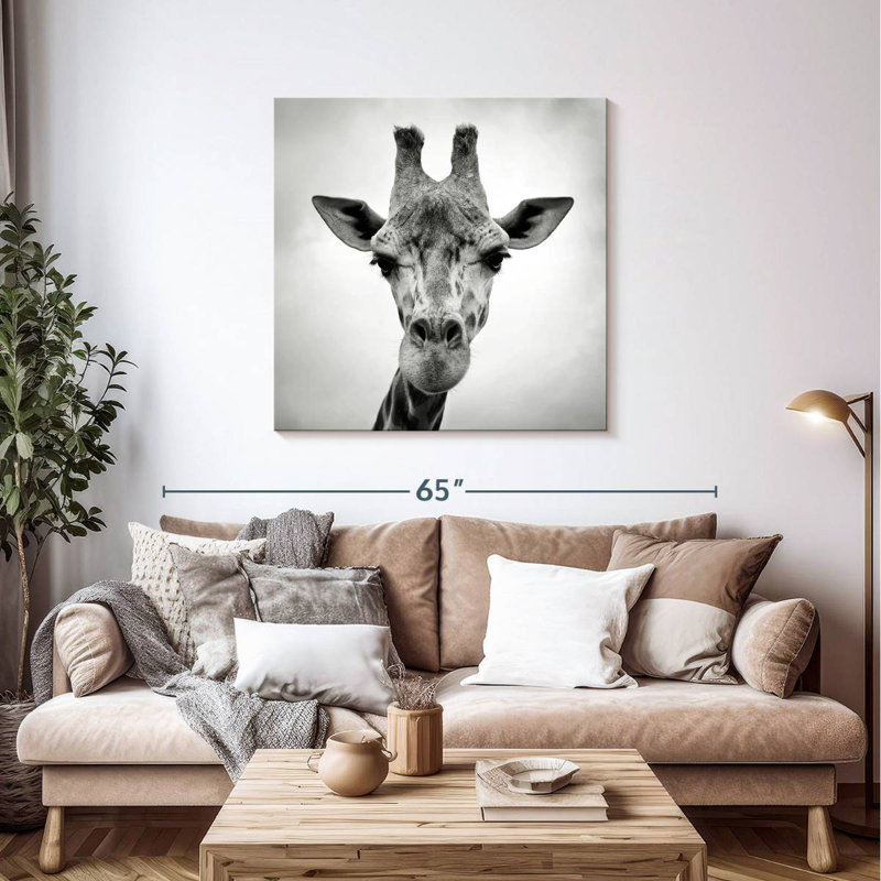 Crowle Giraffe BW, 39" H x 39" W