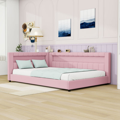 Upholstered Daybed with LED Light and USB Ports