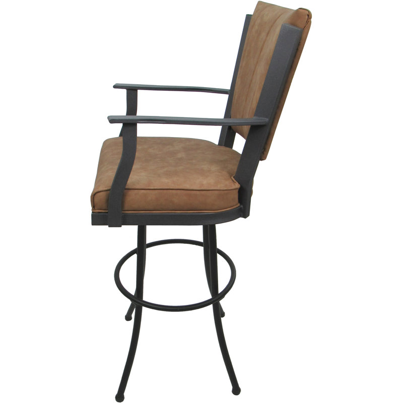 Tabouret pivotant en métal Mayka, Gris