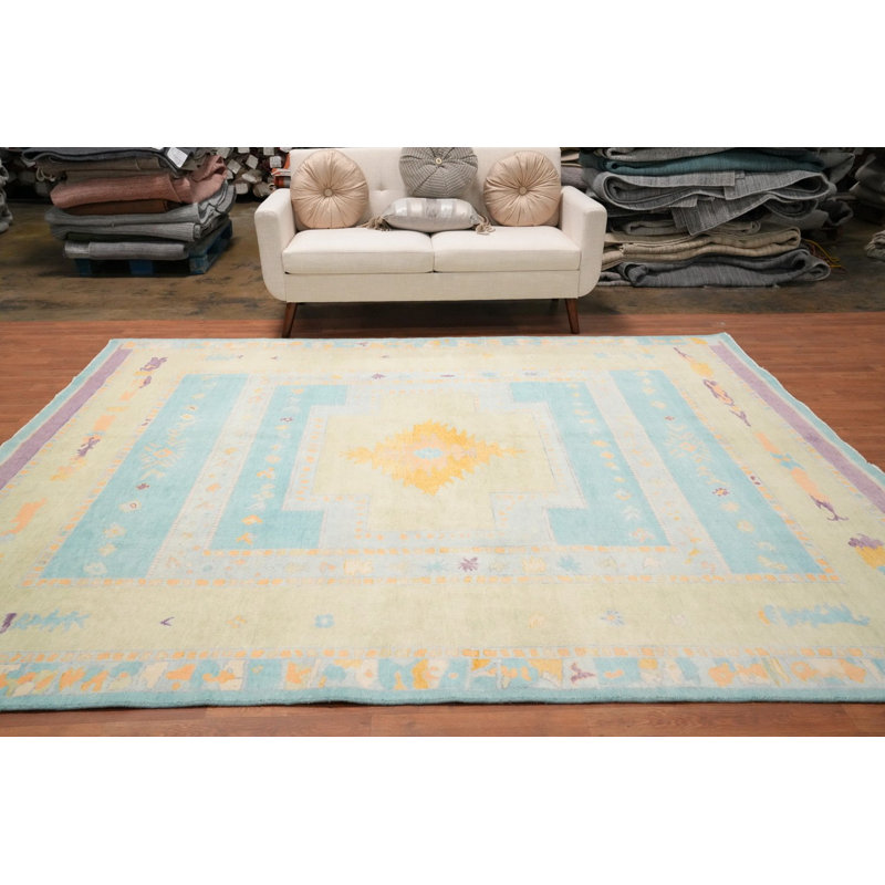 Tapis traditionnel de style Gabbeh à teinture végétale 8 x 10