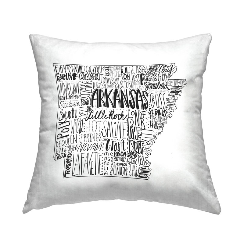 Conception de coussins décoratifs en forme de typographie de l'Arkansas State