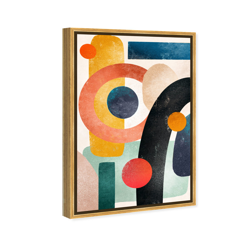 «Bright Shapes», reproduction d'impression sur toile, H 30 po x l 20 po x P 1,5 po, Toile encadrée d'or