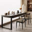 Bureau en bois massif noir à usage domestique avec tiroirs-737312573