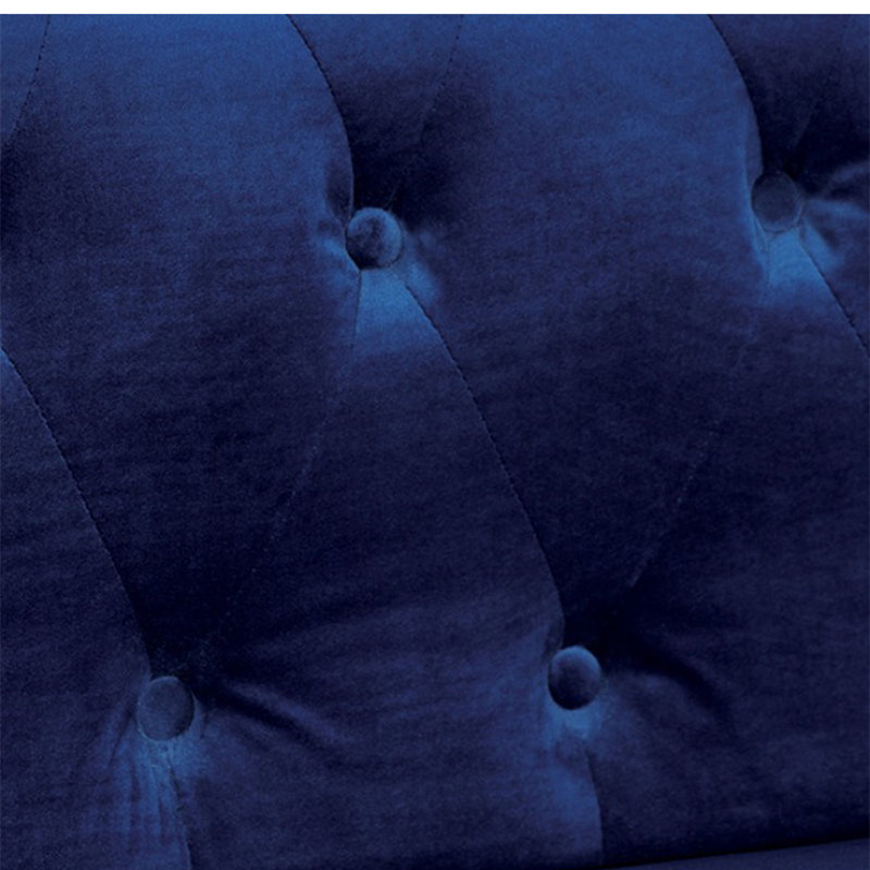 Canapé modulaire de coin symétrique Eb attenant de 126,5 po de largeur, Mélange de polyester bleu marine