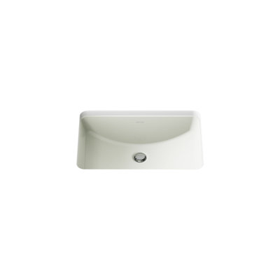 Lavabo de salle de bain rectangulaire encastré en porcelaine vitreuse Ladena