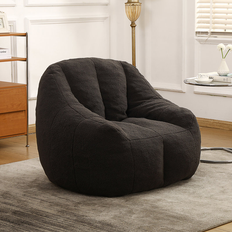 Fauteuil à billes avec rembourrage, Ourson gris foncé