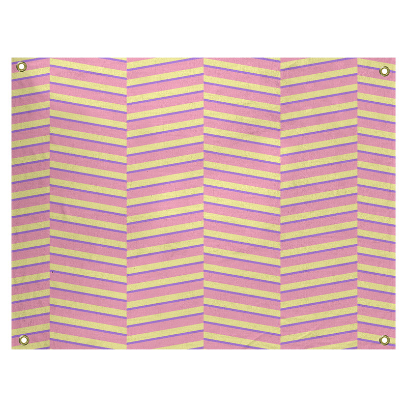 Jaya Polyester Tapestry, 59" H x 80" W, Pink/Purple/Yellow